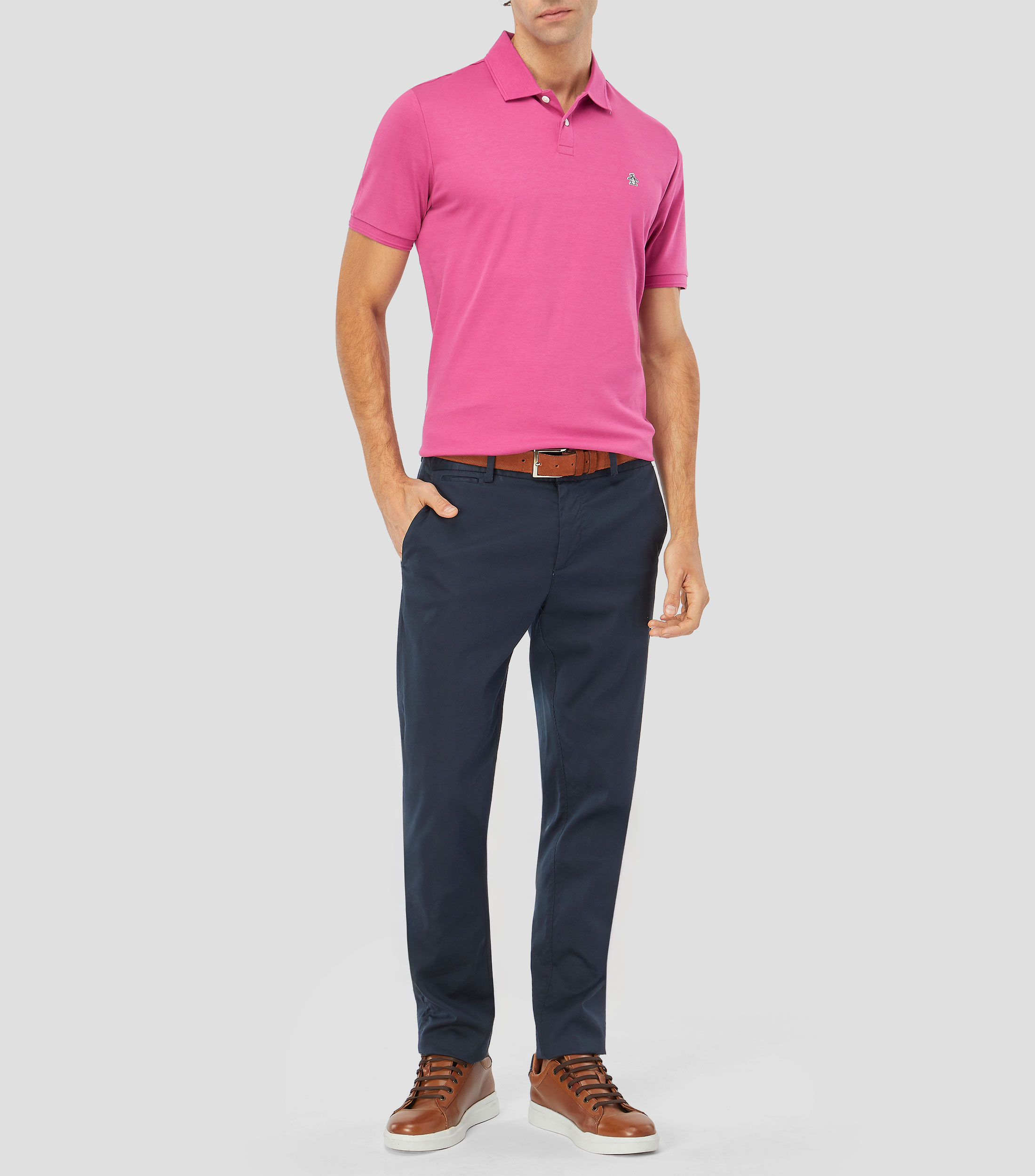Playera tipo polo manga corta lisa Hombre